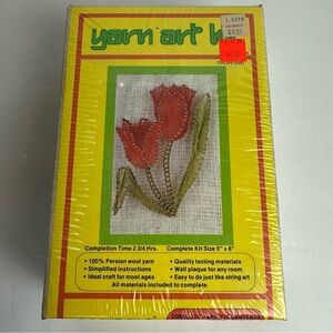 Vintage 70s Yarn Nail Art Kit Tulips 5501 SEALED Complete Floral 5x8 Made USA